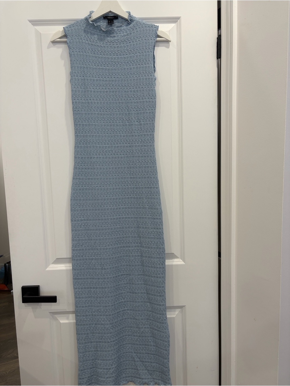 Forever 21 Sleeveless Sky Blue Knit Maxi Dress